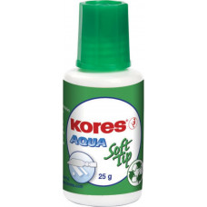 Korekcijas tepe KORES Aqua uz ūdens bāzes 20 ml, ar mīkstu galu