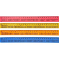 Lineāls ar reizināšanas tabulu, plastmasas, 30 cm