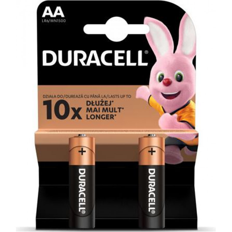 Baterijas DURACELL AA, LR6, 2 gab. ( Iepak. x 2 )