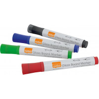 Marķieri stikla tāfelei NOBO, 4 gab./iepakojumā, asorti krāsas