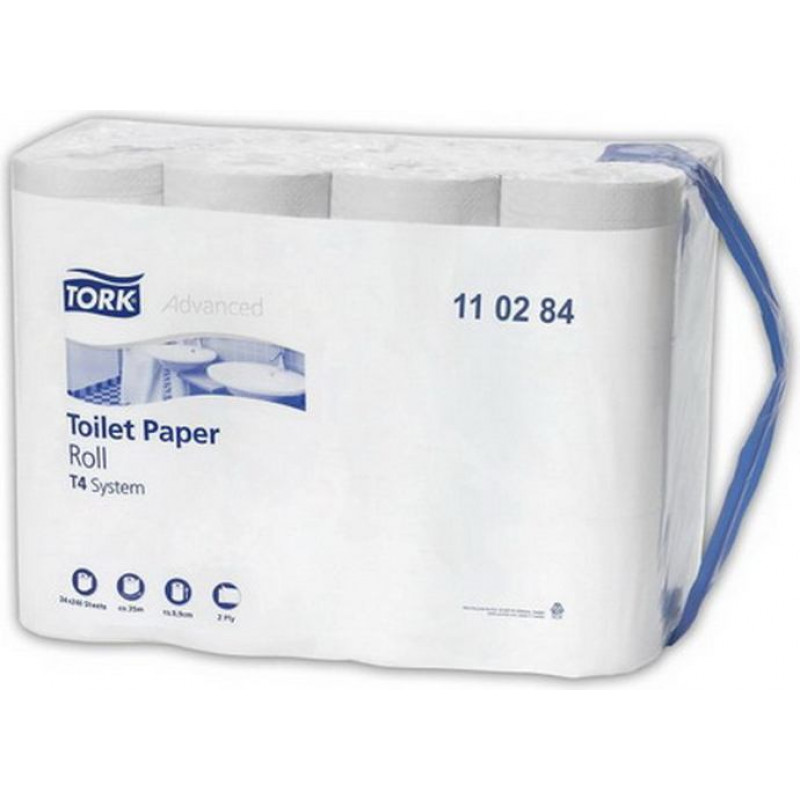 Tualetes papīrs TORK Advanced T4, 2 sl., 248 lapiņas rullī, , 10 cm x 34.72 m, 24 gab./iepak.