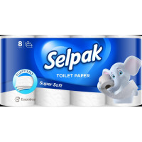 Tualetes papīrs SELPAK, 3 slāņi, 18,6 metri, 140 loksnes, 8 ruļļi ( Iepak. x 2 )
