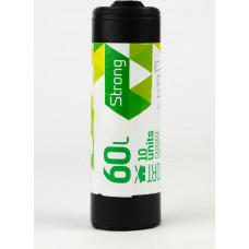 Atkritumu maisi SORTEX, tilpums 60 L, 10 gab., 30 mkr, melni, LDPE, 60 x 75 cm ( Gab. x 2 )
