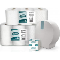 Tualetes papīrs AMOOS JUMBO ar perforāciju  2 slāņi,  180m, ø200mm ( Gab. x 12 )