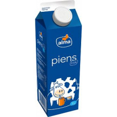 Piens ALMA 2,5%, 1 l ( Iepak. x 3 )