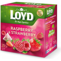 Augļu tēja LOYD Pyramids ar aveņu un zemeņu garšu, 20x2 g ( Iepak. x 2 )