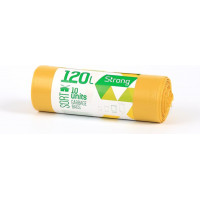 Atkritumu maisi SORTEX, tilpums 120 L, 10 gab., 35 mkr, dzelteni, LDPE, 70 x 100 cm ( Gab. x 2 )
