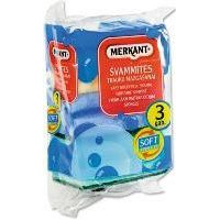 Švammītes trauku mazgāšanai, ar riev., 7x9,5x4,5 cm, Merkant 3 gab. ( Gab. x 3 )