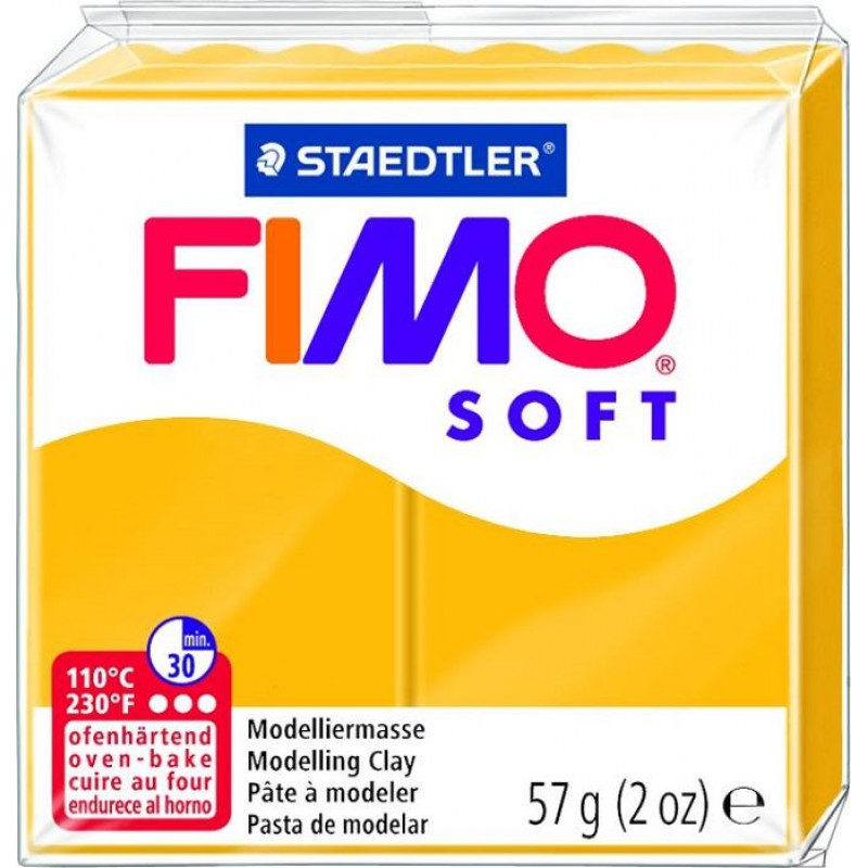 Cietējoša modelēšanas masa FIMO SOFT, 57 g, saulespuķu dzeltenā krāsa (sunflower yellow) ( Gab. x 2 )
