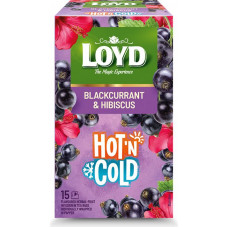 Augļu tējas dzēriens LOYD HOT&COLD upeņu un hibiska garša, 15x2g