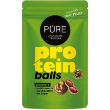 Tumšās šokolādes trifeles ar proteīna zemesriekstu krēma pildījumu 91g PURE