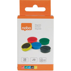 Magnētiskās tāfeles magnēti Nobo 10 paciņās 38mm asorti 1.5kg