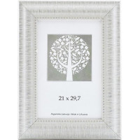 Foto rāmis, plastmasas, A4, 21x29,7 cm, baltā krāsā, ar ornamentu