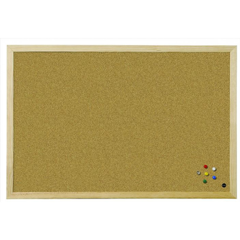 Korķa tāfele BI-OFFICE BUDGET 80x60, priedes rāmis