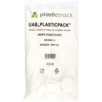 Polietilēna cimdi PLASTICPACK, HDPE, L izmērs, 100 gab./50 pāri ( Gab. x 2 )