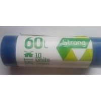 Atkritumu maisi, 60L, 60x75 cm, 30 mk, zili, 10 gab. ( Iepak. x 2 )