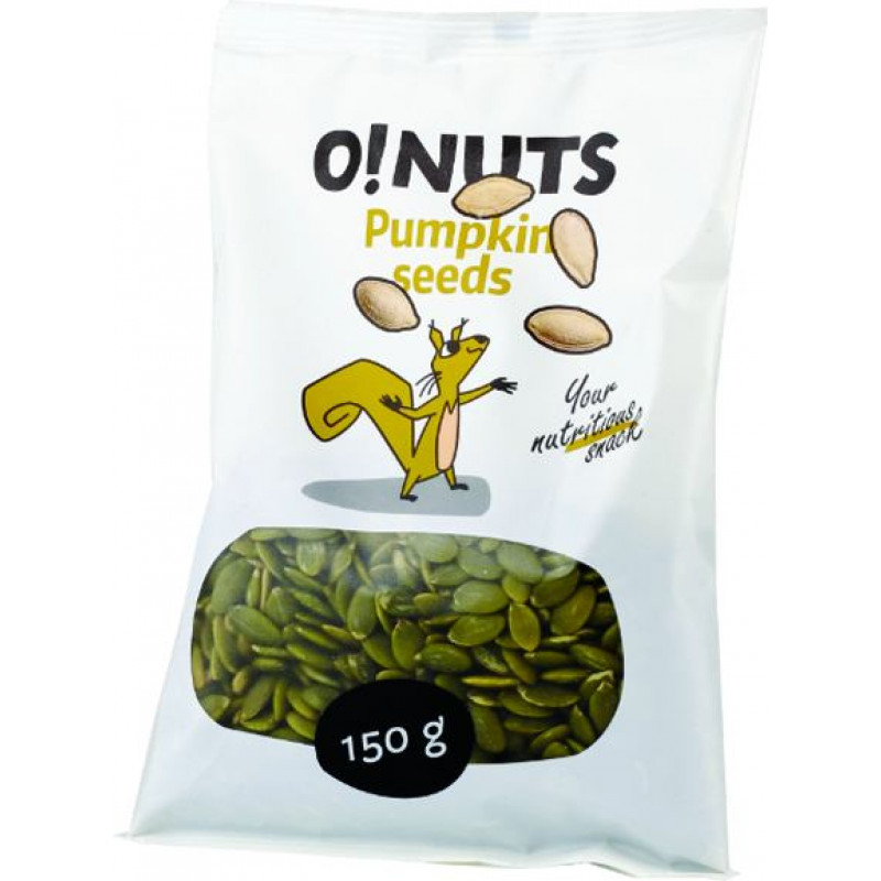 Ķirbju sēklas O!NUTS, lobītas, 150 g ( Gab. x 3 )