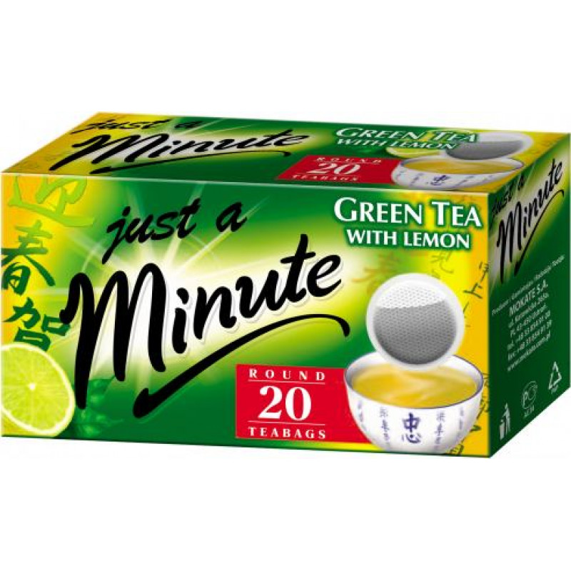 Zaļā tēja JUST A MINUTE ar citronu 20x1.4g ( Iepak. x 6 )