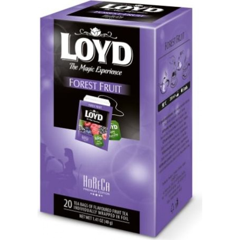 Melnā tēja LOYD Meža ogu FS  20 maisiņi x 2 g paciņā ( Gab. x 2 )