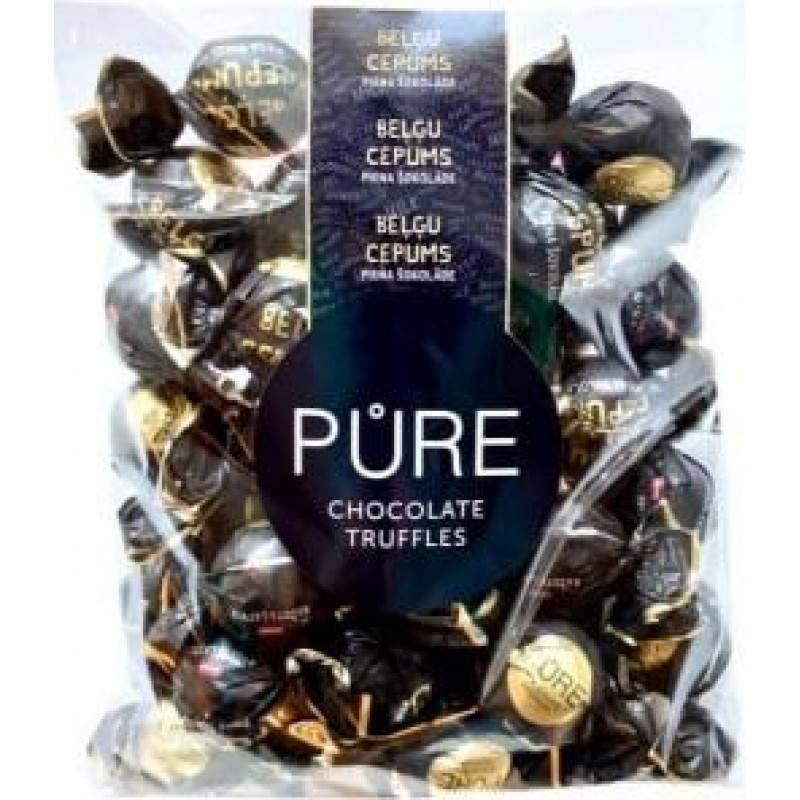 Piena šokolādes trifeles ar Beļģu cepumu krēma pildījumu 500g, PURE