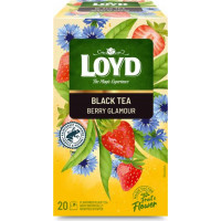 Aromatizēts melnās un zaļās tējas maisījums LOYD Berry Glamour 20x1,75 g ( Gab. x 2 )