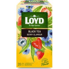Aromatizēts melnās un zaļās tējas maisījums LOYD Berry Glamour 20x1,75 g ( Gab. x 2 )