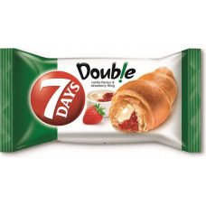 7DAYS Double kruasāns ar vaniļas un zemeņu pildījumu 60g