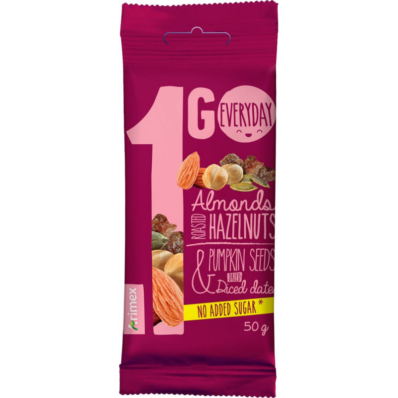 Riekstu, sēklu, dateļu maisījums 1GO, 50g ( Gab. x 3 )