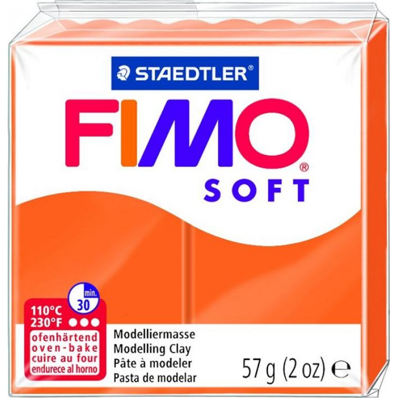 Cietējoša modelēšanas masa FIMO SOFT, 57 g, oranžā krāsa ( Gab. x 2 )