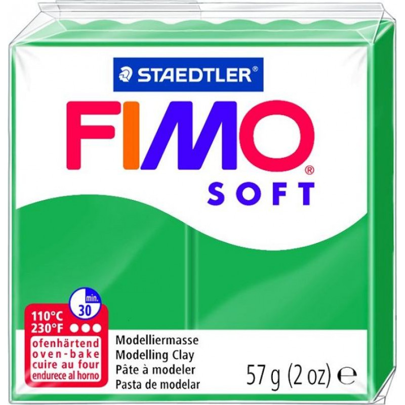 Cietējoša modelēšanas masa FIMO SOFT, 57 g, smaragda zaļā krāsa (emerald green) ( Gab. x 2 )