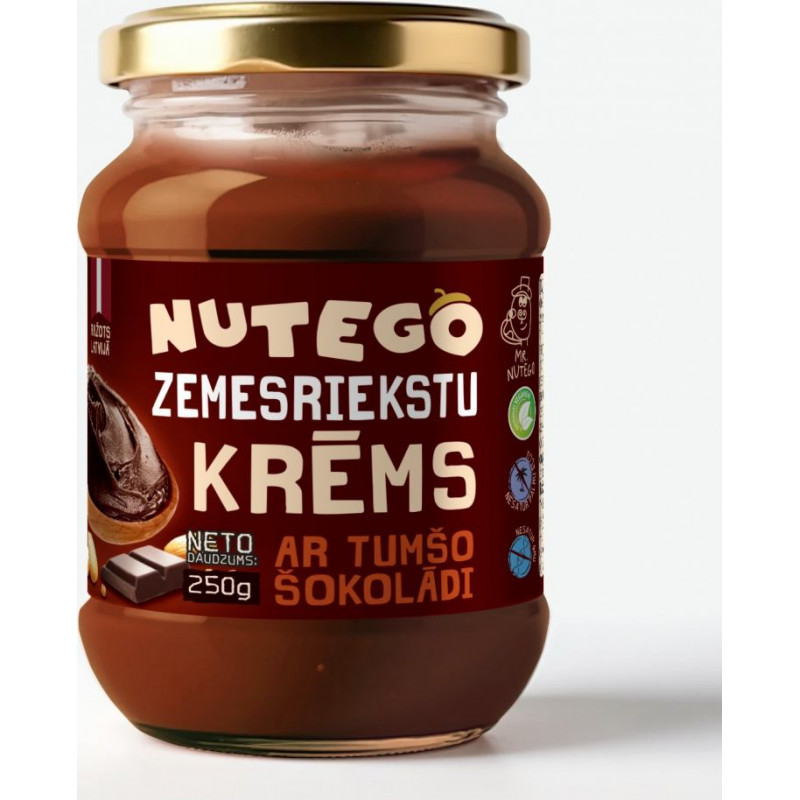 Zemesriekstu sviests NUTEGO ar tumšo šokolādi, 250g