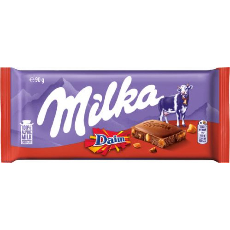 Piena šokolāde Milka Daim 90g ( Gab. x 2 )