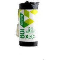 Atkritumu maisi SORTEX, melni, 80l, 30mk, 10gab ( Gab. x 6 )