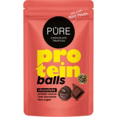 Tumšās šokolādes trifeles ar proteīna šokolādes krēma pildījumu 91g PURE