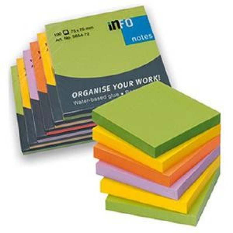 Līmlapiņas INFO 75x75 Spring asorti 6gab x 100lap