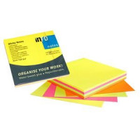 Līmlapiņas INFO NEON 75x75mm asorti,  100 lapas