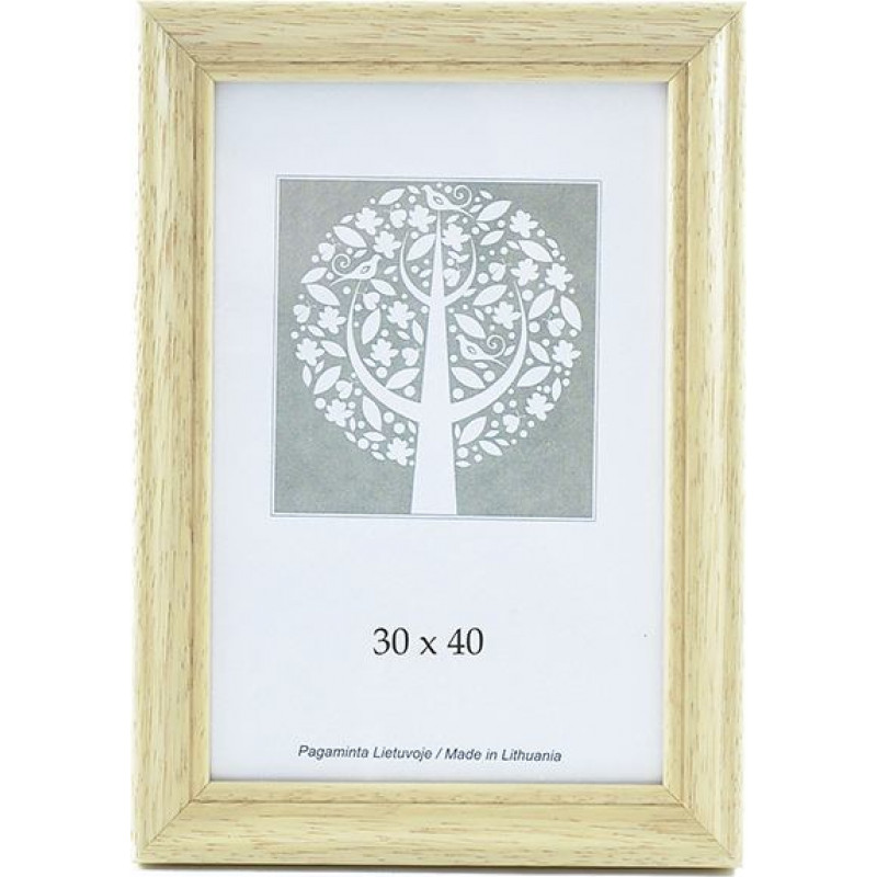 Foto rāmis, koka, 30x40 cm, koka krāsā, bez kājas