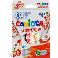Flomasteri-zīmogi CARIOCA 6 krāsas