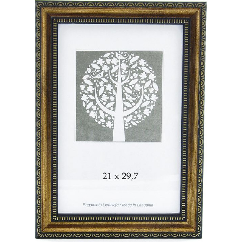 Foto rāmis, plastmasas, A4, 21x29,7 cm, brūnā krāsā ar ornamentu