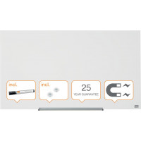 Magnētiska stikla tāfele NOBO DIAMOND 45', 99 x 56 cm, balta