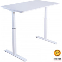 Regulējama augstuma galds SUN-FLEX®EASYDESK ELITE, elektrisks, viens motors, balts, galda virsma 120x60cm, balta