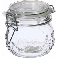 Bakalejas burka ar vāku, stikla, caurspīdīga, 0.5 l