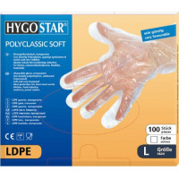 Cimdi polietilēna, LDPE, izmērs M, caurspīdīgi, 100 gab. ( Gab. x 2 )