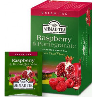 Zaļā tēja AHMAD Alu GREEN Raspberry & Pomegranate, 20 maisiņi paciņā ( Gab. x 2 )