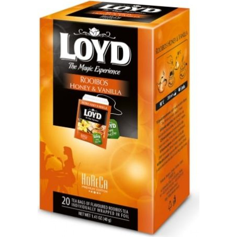 Zāļu tēja LOYD Rooibos ar medu un vaniļu FS  20 maisiņi x 2 g paciņā ( Gab. x 2 )