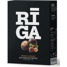 Piena šokolādes trifeles ar lazdu riekstu un cepumu krēma pildījumu 