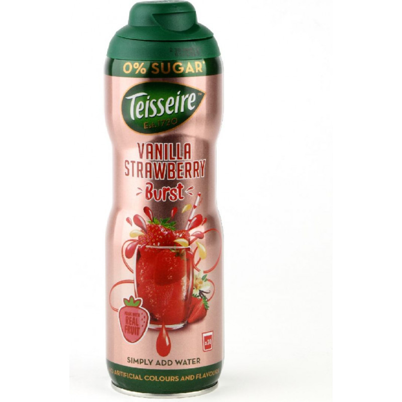 Sīrups TEISSEIRE Zemeņu vaniļas, bez cukura, 0.6l