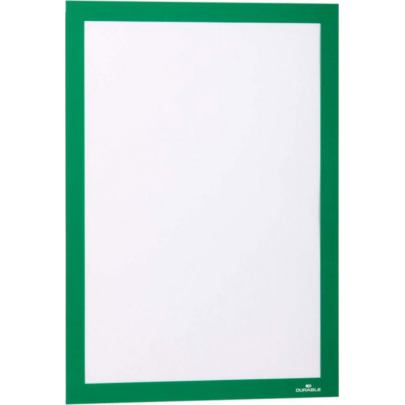 Pašlīpoša kabata DURABLE DURAFRAME® ar rāmi zaļš krāsā, A4 formāts, 2 gab./ iepak.