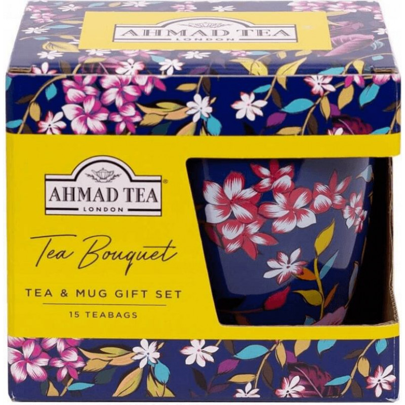 Tējas servīze Ahmad, tējas pušķis ar tasi, kastē, 15 gab.