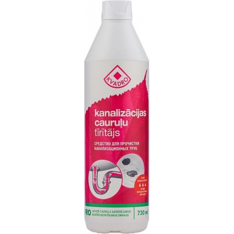 Kanalizācijas cauruļu tīrītājs KVADRO, 730ml